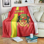 Republique du Congo Football Blanket Go Ba Diabulu ya Mbwaki Red Color - African Pride