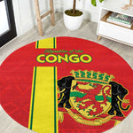 Republique du Congo Football Round Carpet Go Ba Diabulu ya Mbwaki Red Color - African Pride