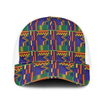 African Fathia Fata Nkrumah Kente Pattern Mesh Trucker Cap - African Pride