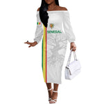 Custom Senegal Football Off The Shoulder Long Sleeve Dress We Are Champions