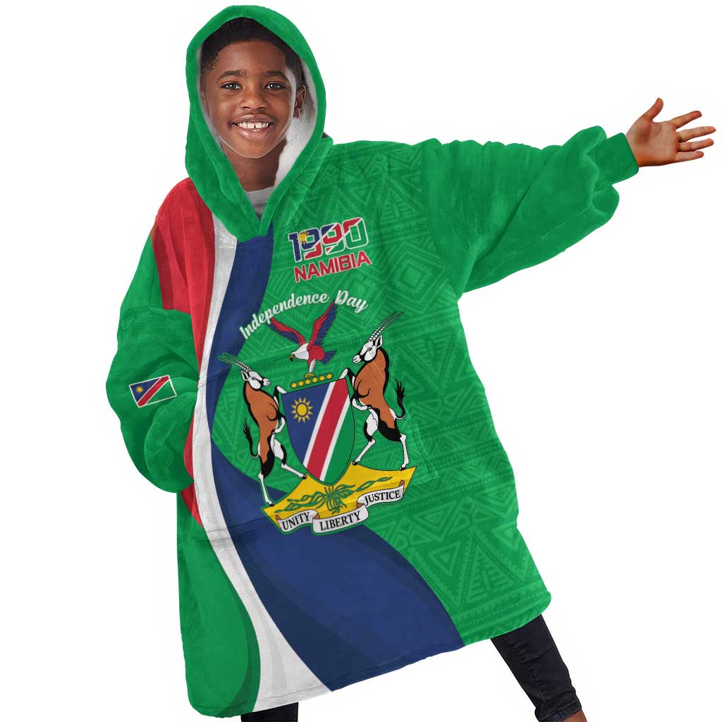 Afro Namibia Wearable Blanket Hoodie Coat Of Arms Christmas Style LT15 main image 0