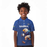 Namibia Rugby Custom Kid Polo Shirt Eagle Mascot - Sporty Style