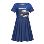 Namibia Rugby Custom Kid Short Sleeve Dress Eagle Mascot - Sporty Style