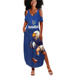 Namibia Rugby Custom Summer Maxi Dress Eagle Mascot - Sporty Style