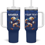 Namibia Rugby Custom Tumbler With Handle Eagle Mascot - Sporty Style