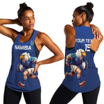 Namibia Rugby Custom Women Racerback Tank Eagle Mascot - Sporty Style