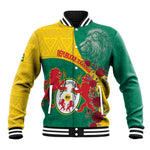 Personalised Togo Baseball Jacket Coat Of Arms - African Mix Rose Pattern