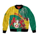 Personalised Togo Bomber Jacket Coat Of Arms - African Mix Rose Pattern