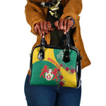 Personalised Togo Shoulder Handbag Coat Of Arms - African Mix Rose Pattern