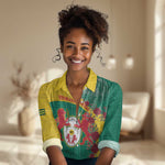 Personalised Togo Women Casual Shirt Coat Of Arms - African Mix Rose Pattern