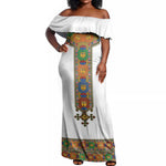 Ethiopia Saba Kemis Habesha Style Off Shoulder Maxi Dress
