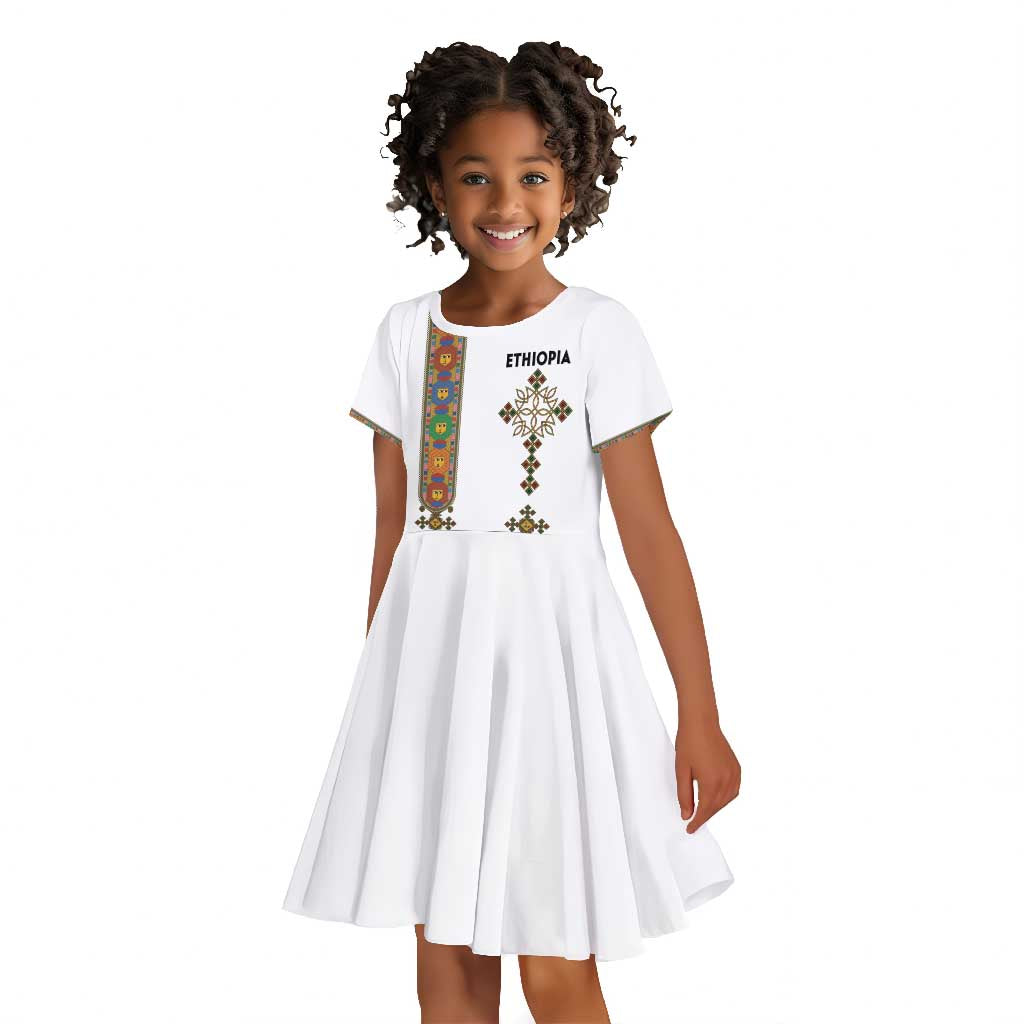 Ethiopia Saba Kemis Kid Short Sleeve Dress Lion Of Judah