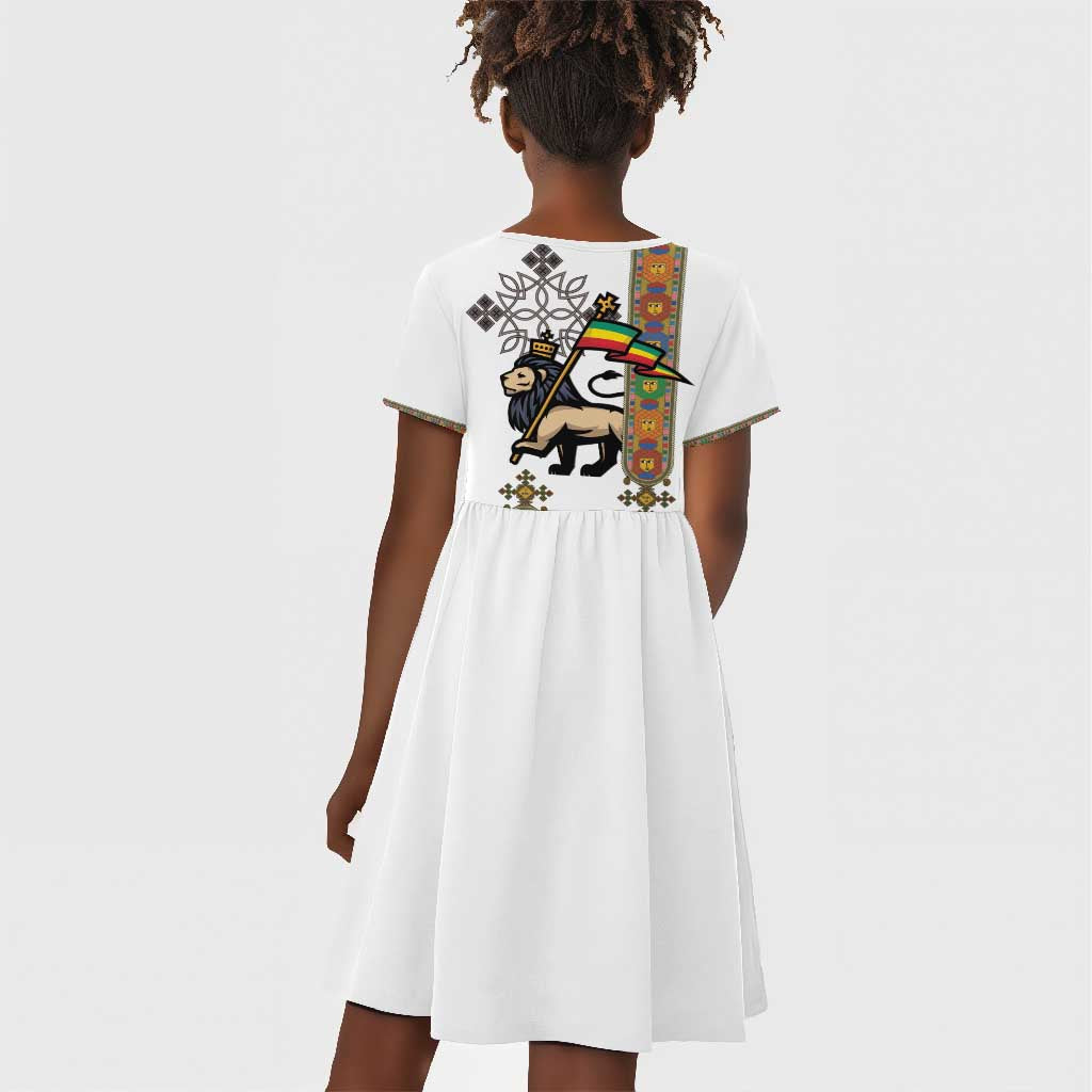 Ethiopia Saba Kemis Kid Short Sleeve Dress Lion Of Judah
