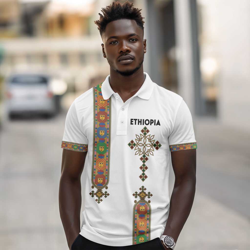 Ethiopia Saba Kemis Polo Shirt Lion Of Judah