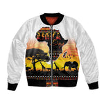 Africa Day Bomber Jacket Safari With Map - African Pattern