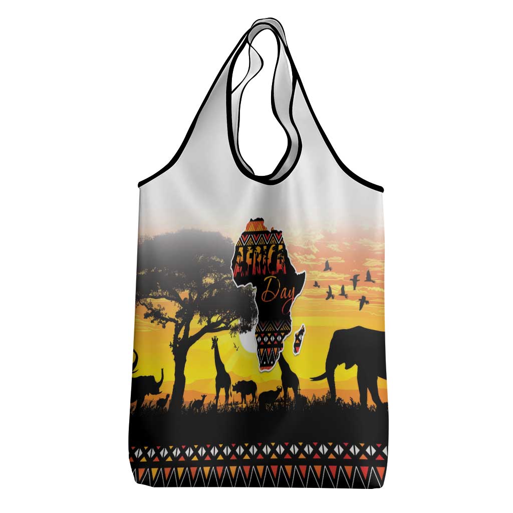 Africa Day Grocery Bag Safari With Map - African Pattern