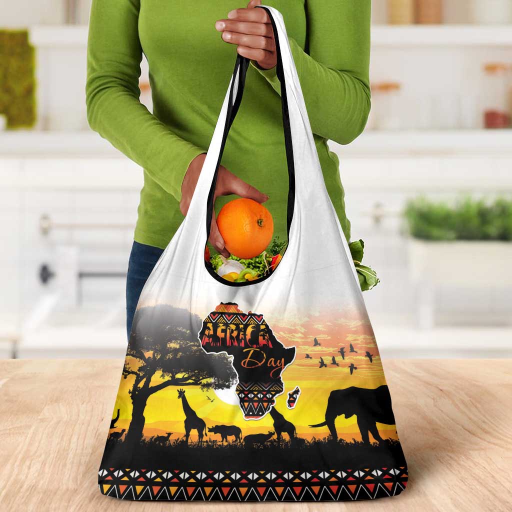 Africa Day Grocery Bag Safari With Map - African Pattern