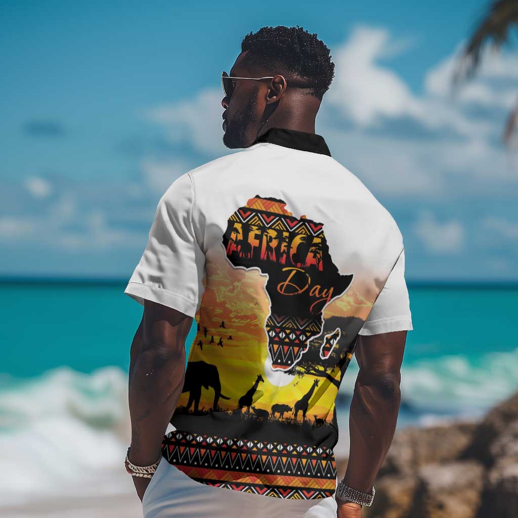 Africa Day Hawaiian Shirt Safari With Map - African Pattern