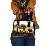 Africa Day Shoulder Handbag Safari With Map - African Pattern