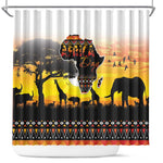 Africa Day Shower Curtain Safari With Map - African Pattern