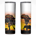 Africa Day Skinny Tumbler Safari With Map - African Pattern