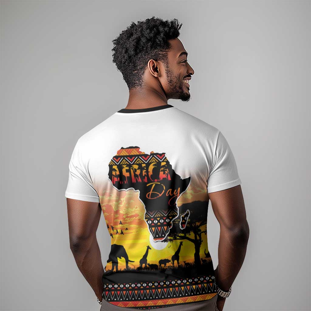 Africa Day T shirt Safari With Map - African Pattern