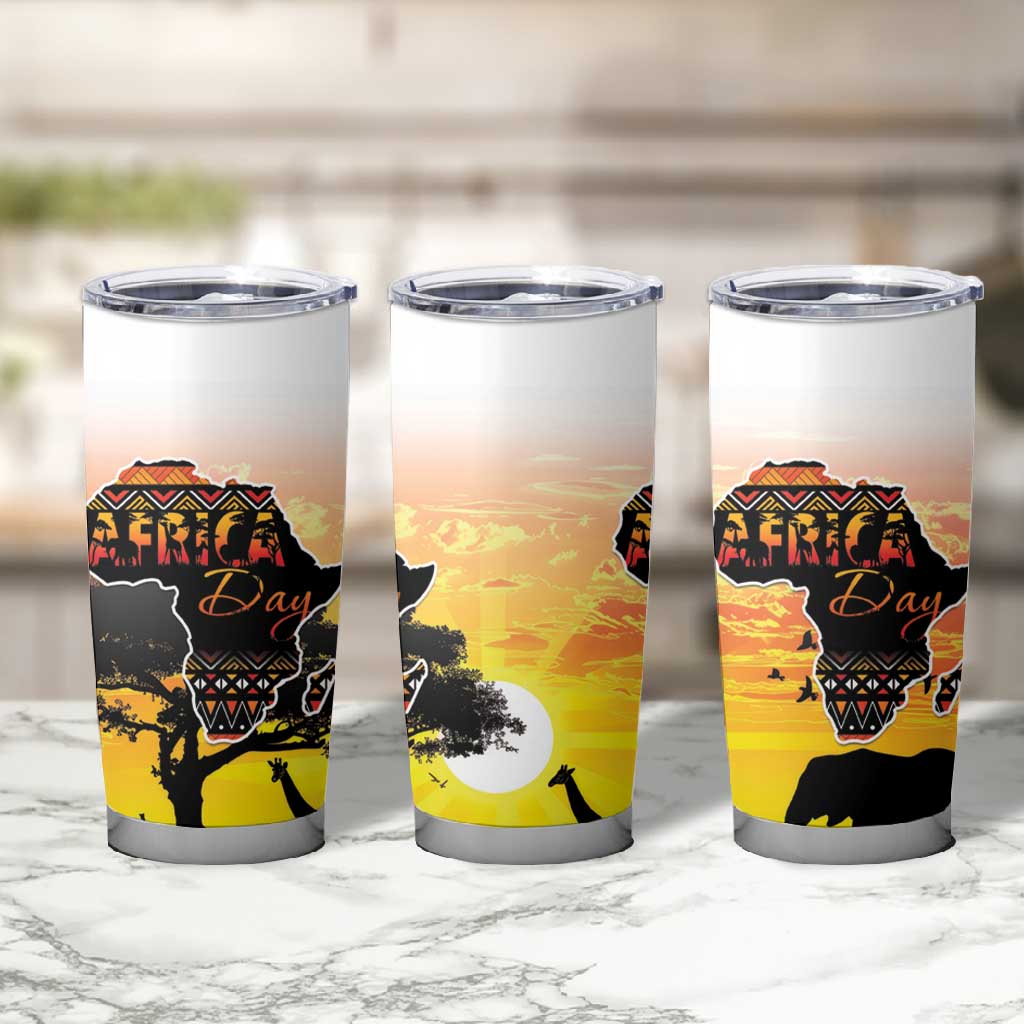 Africa Day Tumbler Cup Safari With Map - African Pattern