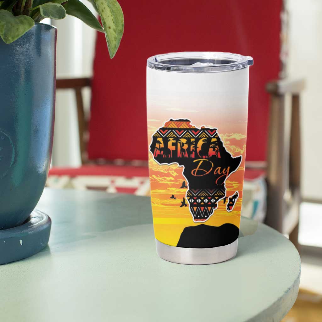Africa Day Tumbler Cup Safari With Map - African Pattern