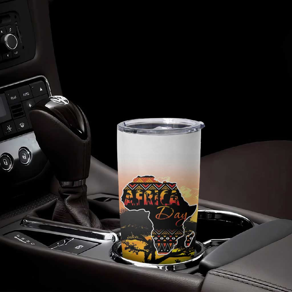 Africa Day Tumbler Cup Safari With Map - African Pattern