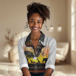 Africa Day Women Casual Shirt Safari With Map - African Pattern