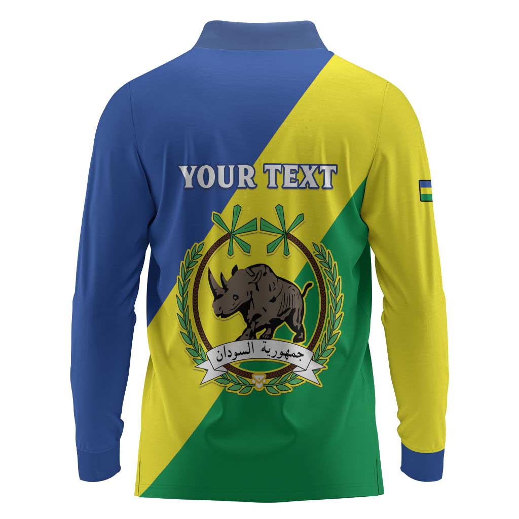 Personalized Sudan Long Sleeve Polo Shirt Coat Of Arms 1956-1970