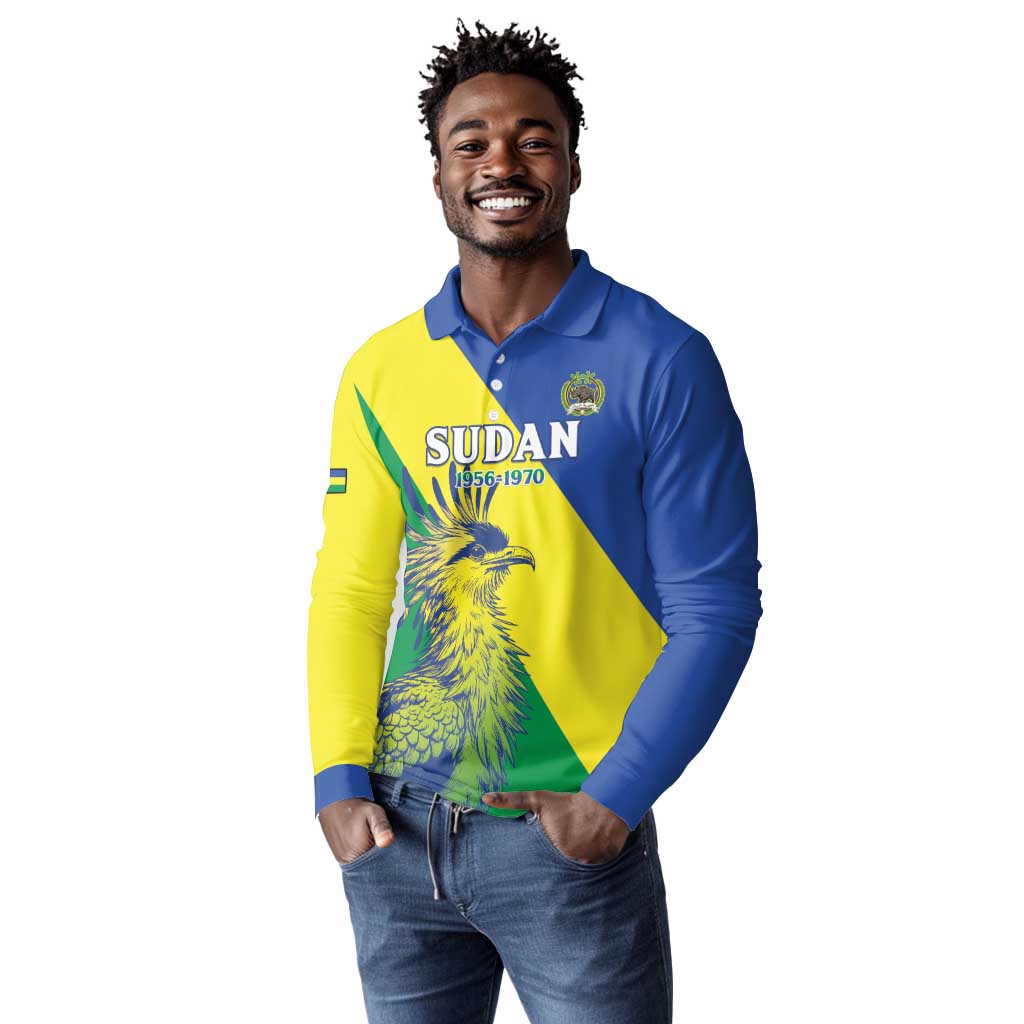 Personalized Sudan Long Sleeve Polo Shirt Coat Of Arms 1956-1970