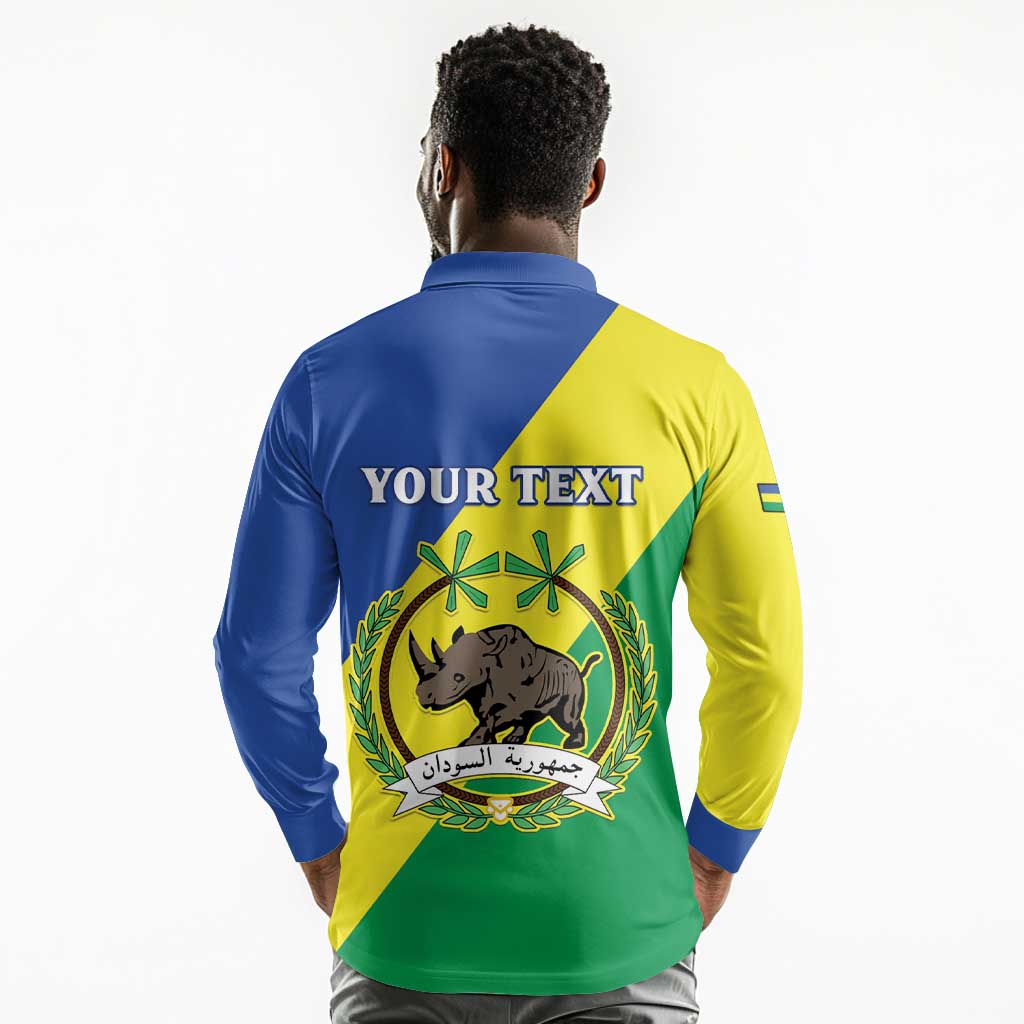 Personalized Sudan Long Sleeve Polo Shirt Coat Of Arms 1956-1970