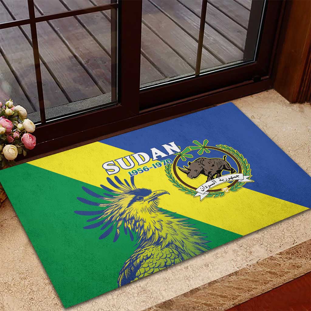 Personalized Sudan Rubber Doormat Coat Of Arms 1956-1970