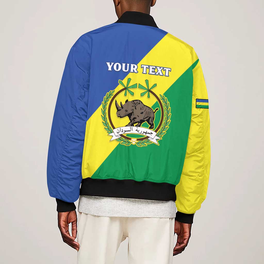 Personalized Sudan Sleeve Zip Bomber Jacket Coat Of Arms 1956-1970