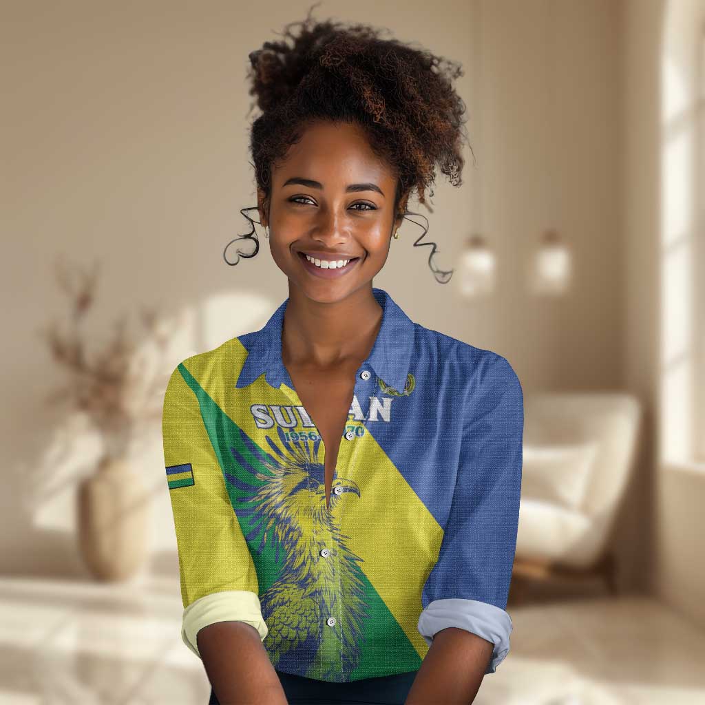 Personalized Sudan Women Casual Shirt Coat Of Arms 1956-1970