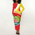 Personalized Amhara Region Long Sleeve Bodycon Dress Coat Of Arms With Amhara Map LT15
