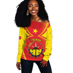 Personalized Tigray Region Off Shoulder Sweater Coat Of Arms With Tigray Map