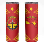 Personalized Tigray Region Skinny Tumbler Coat Of Arms With Tigray Map