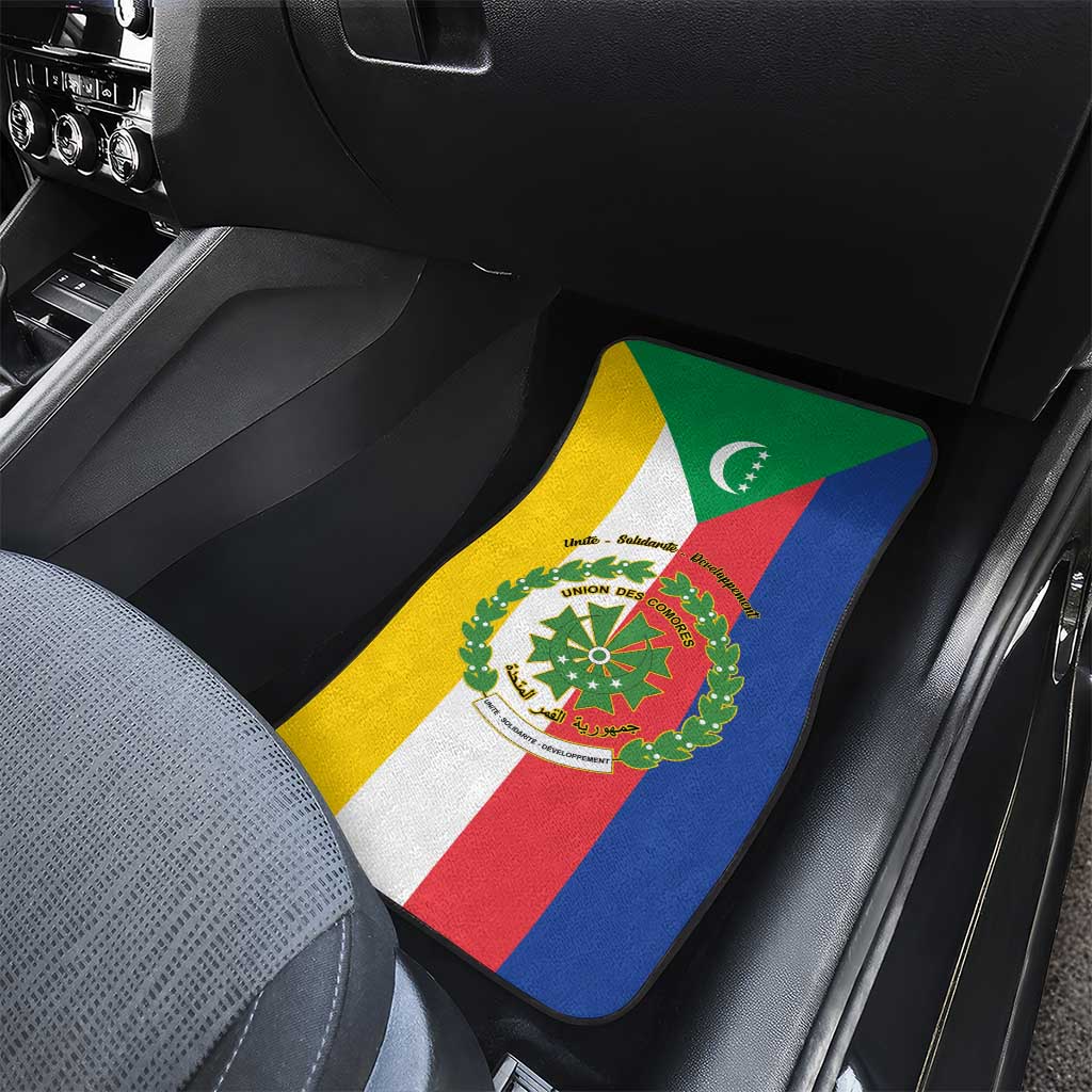 Comoros Coat Of Arms Flag Style Car Mats