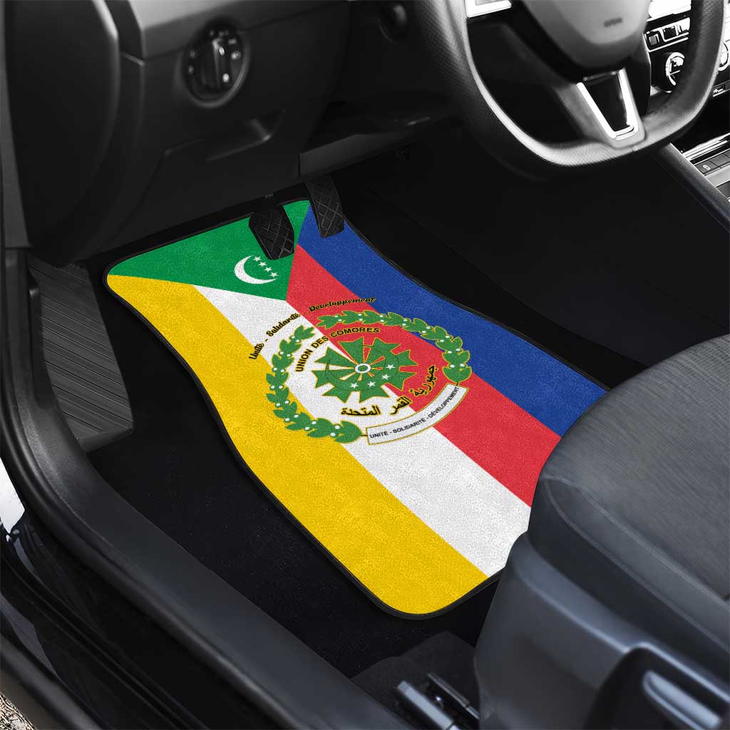 Comoros Coat Of Arms Flag Style Car Mats