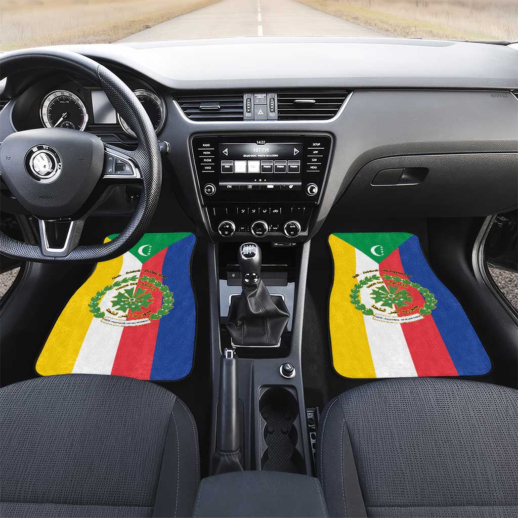 Comoros Coat Of Arms Flag Style Car Mats