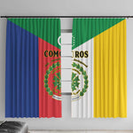 Comoros Coat Of Arms Flag Style Window Curtain