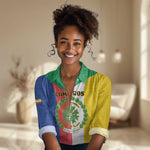 Comoros Coat Of Arms Flag Style Women Casual Shirt