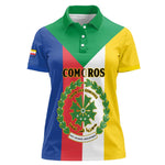 Comoros Coat Of Arms Flag Style Women Polo Shirt
