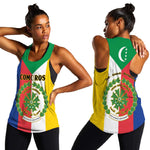 Comoros Coat Of Arms Flag Style Women Racerback Tank