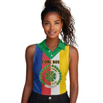 Comoros Coat Of Arms Flag Style Women Sleeveless Polo Shirt