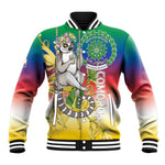 Comoros Baseball Jacket Mongoose Lemur With Ylang Ylang