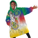 Comoros Kid Wearable Blanket Hoodie Mongoose Lemur With Ylang Ylang