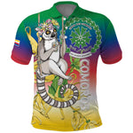 Comoros Polo Shirt Mongoose Lemur With Ylang Ylang